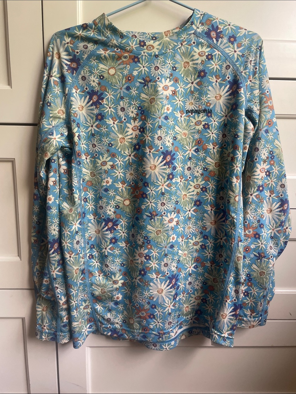 Patagonia Kids Floral Rashguard - Blue, White, Green, Brown